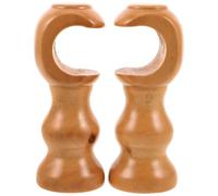 Veemoon Wooden Curtain Rod Wall Brackets 2 pcs Solid Wood Curtain Support Holders Wall Mounted Drapery Rod Hangers for Bedroom Living Room Bathroom