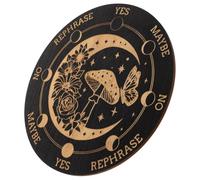 Veemoon Wooden Dowsing Board for Spiritual Divination 15cm Black Tarot Shape Divination Tool Crystal Energy Pendulum Board for Witchcraft Altar Supplies