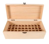 Veemoon Wooden Essential Oil Storage Rack with 40 Grids, Multi-compartment Essential Oil Wood Holder for Organizing Perfume Bottles and Nail Polish, Compact and Elegant Display Stand
