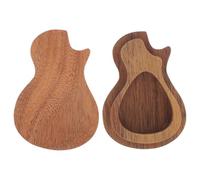 Veemoon Wooden Guitar Pick Storage Box Travel Case with Smooth Polished Surface Natural Grain Protects Picks from Dust Water and Shock for Acoustic Bass Ukulele