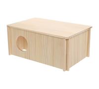 Veemoon Wooden Hamster Hideout House 32x20x13cm Rectangular Small Pet Nest Sleeping Den for Hamsters and Gerbils Decorative Plaything Maze Shelter