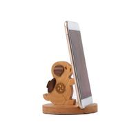 Veemoon Wooden Mobile Phone Holder Cartoon Pig Design Desktop Phone Bracket for Smartphone for Home Office Use Made of Wood
