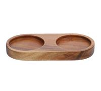 Veemoon Wooden Pepper Mill Holder Tray with Stable Design and Easy to Clean Surface, Kitchen Pepper Tray Suitable for Weddings and Daily Life, Sturdy Wood Material Coaster for Sauce Bottle