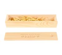 Veemoon Wooden Pregnancy Test Case with Slide Lid for Newborn Announcement Delicate Keepsake Container with Footprint Design Gift for Parents to Cherish Early Memories
