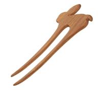 Veemoon Wooden Rabbit Hair Pin Long Hair Stick Gentle Vintage Hairpin for Women Smooth Edges Safe Scalp Accessory Natural Wood
