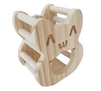 Veemoon Wooden Rack for Guinea Pigs and Rabbits, Easy to Install and Disassemblable Feeder for Small Animals, Suitable for Pet Cage, Beige Rabbit Grass Holder