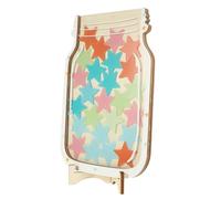 Veemoon Wooden Reward Jar for Chore Chart Behavior Motivation Tool DIY Decorative Star Storage for Wooden Construction for Home and School Use
