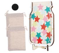 Veemoon Wooden Reward Jar with Star Design Natural Wood Classroom Incentive System for Teacher and Home Use Smooth Polished Surface Multi Functional Storage and Behavior Management Tool