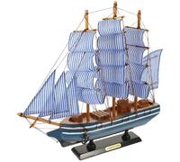 Veemoon Wooden Sailboat Model 32X7X30.5Cm Decorative Pirate Ship Handcrafted Home and Office Desk Ornament for Bedroom Nautical Decor