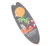Veemoon Wooden Surfboard Beach Sign Rustic Ocean Theme Wall Art Tropical Summer Bar Pub Decoration for Living Bedroom Table Shelf Farmhouse Plaque