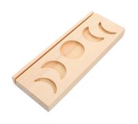 Veemoon Wooden Tarot Deck Holder Moon Shape Rectangle Multilayer Design Elegant Display Stand Easy Assembly Compact Structure for Altar and Bookshelf