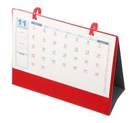 Veemoon Year of Horse Desk Calendar Red PU Monthly Standing Mini Planner for Home Office Organization Exclusive Chinese Year Edition with Flip Design for Efficient Scheduling and Use