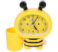 Veemoon Yellow Plastic Digital Alarm Clock Bee Shaped with Pen Holder | Portable Desktop Piece, Sound Control and Voice Mode, for Students and Office Staff