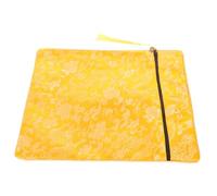 Veemoon Yellow Silk Fabric Scripture Bag Book Pouch Organizer for Buddhist Zen Texts and Documents with Spacious Interior and Hand-carry Design Protective Cloth Envelope for Confucian and