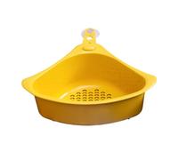 Veemoon Yellow Triangle Corner Strainer and Kitchen Sink Drain Basket Suction Cup, Food Waste Filter and Vegetable Washing Draining Rack for Sink Storage and Soap Holder