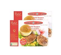 Veenas Beef and Chicken Burgers | 12 Pieces | Halal Burgers | All Halal Ingredients | Quick Frozen | Ready to eat | 780g (Pack of 2)