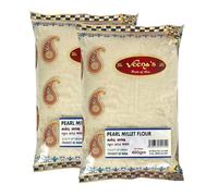 Veena's Pearl Millet Flour 400g Kambu Flour Bajri Flour For Traditional Indian Recipes Ideal for Rottis, Bhakris Product From India Pack of 2