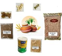 Veena's Pongal Pooja Indian Festival kit - Clay Panai 1KG, Rice, Jaggery, Nuts, Dal, Ghee And Other Pooja Kits