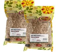 Veena's Red Rice Flakes 400g High in Fiber and Nutrients, Perfect for Healthy Breakfast, Snacks and Indian Dishes, Quick Cooking, Product from India Pack of 2