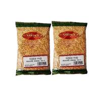 Veena's Roasted Moong Dal - 400g, High Fiber and Protein, No Preservatives Added, Ideal for Healthy Cooking, Soups, and Dals, Product from India Pack of 2