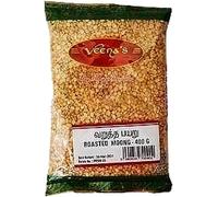 Veena's Roasted Moong Dal - 400g, High Fiber and Protein, No Preservatives Added, Ideal for Healthy Cooking, Soups, and Dals, Product from India Pack of 1