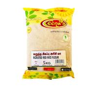 Veena's Roasted Red Rice Flour -5Kg, Whole Grain Flour, High in Fiber and Antioxidants, Perfect for Baking and Cooking, Product From India Pack of 1