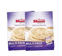 Veenas Shana Original Paratha | 15Pcs Multipack | Ready to eat | Fresh Paratha | Frozen Food | Authentic Indian Bread | Indian Origin | 1.2KG (Pack of 2)