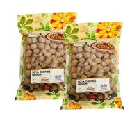 Veena's SOYA Chunks Medium 200g High Protein Medium SOYA Nuggets SOYA Chunks Tikiri Quick and Easy Meal Maker No Artificial Colours Product from Indian Origin Pack of 2