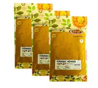 Veena's Turmeric Powder 100g Authentic South Indian Flavor Pure Spices No Added Preservatives or Artificial Flavours Rich Taste and Aroma Product from India Pack of 3