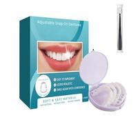 Veenora Clip-On Veneers, Adjustable Snap-On False Teeth for Gaps/Missing Teeth, Moldable Fake Teeth for Instant Smile, Whitening Dentures Top & Bottom with Repair Kit (1PC)