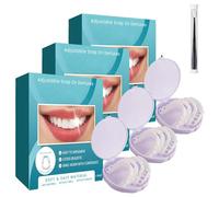 Veenora Clip-On Veneers, Adjustable Snap-On False Teeth for Gaps/Missing Teeth, Moldable Fake Teeth for Instant Smile, Whitening Dentures Top & Bottom with Repair Kit (3PCS)