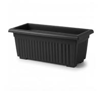 VEERDA 55cm Large Plastic Trough Plant Pots Plant Pots Outdoor with Long Rectangular Planters Outdoor for Flowers Herbs & Vegetables, Garden Patio Windowsill Decorative Planter Box, Black (Pack of 1)