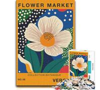 Veerona Flower Market Travel Poster Jigsaw Puzzle for Adults, 1000 Pieces | A hands-on home pastime - a simple way to organise the image at your own pace.