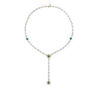 VEERT The Macro Flower pearl rosary necklace - Yellow One Size