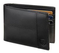 VEESKYEE Men's Wallet Full Grain Leather Slim Bifold Wallets | RFID Blocking with 1 ID Windows, Black, Minimalist