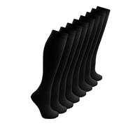 Veesori 8 Pairs Cotton Knee High Socks for Women & Girls - Extra Long Plain Stockings, Smooth Knitted Back to School Socks, Soft Breathable Daily Wear, UK 4-6