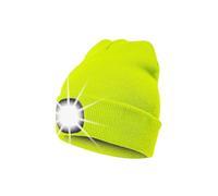 Veesori LED Lighted Beanie Hat for Men, Women & Kids - Long-Lasting USB Headlamp Cap with 3 Brightness Modes, Warm Knit Winter Hat for Camping, Running, Cycling - Black