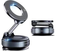 Veesori Magnetic Phone Holder, Suction Phone Mount with MagSafe, Foldable 360° Vacuum Car & Desktop Stand, Aluminium Magnetic Phone Stand for iPhone 17-12 Android, for Car, Desk, Aeroplane,