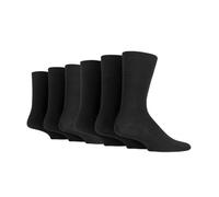 Veesori Men’s Bamboo Socks 6 Pairs Soft Top Non-Binding Diabetic Friendly Socks Breathable Crew Length UK 6-11 (Black)
