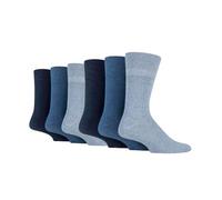 Veesori Men’s Bamboo Socks 6 Pairs Soft Top Non-Binding Diabetic Friendly Socks Breathable Crew Length UK 6-11 (Blue)