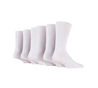 Veesori Men’s Bamboo Socks 6 Pairs Soft Top Non-Binding Diabetic Friendly Socks Breathable Crew Length UK 6-11 (White)