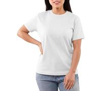 Veesori Women’s 100% Cotton T-Shirt - Premium Soft Breathable Short Sleeve Crew Neck Plain Basic Tee, Casual Lightweight Everyday Top, Regular Fit Summer Essential, UK S-XL White