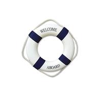 Veesper 1 Pack Life Preserver Ring, Nautical Home Decor Wall Hanging Welcome Aboard Foam Wall Hanging Mediterranean-style Home Decoration - Blue