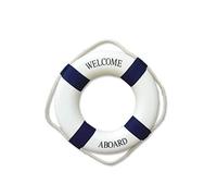 Veesper 1 Pack Life Ring Nautical Home Decor, Welcome Aboard Foam Wall Hanging Life Preserver Ring Mediterranean-Style Life Ring Wall Decor Home Decoration - Blue