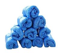 Veesper 100PCS Disposable Waterproof Shoe Covers, Plastic Dustproof Boot Covers, Non-Slip Overshoes for Home, Cleaning, and Industrial Use Blue