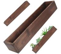 Veesper 19.7x4x2.8 Inch Rustic Wood Planter Box, Rectangular Succulent Flower Pot for Courtyard, Farmhouse, Patio, Indoor Outdoor Home Decoration, Natural Finish