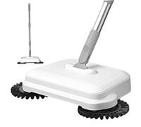 Veesper 2-in-1 360° Rotating Hand Push Floor Sweeper, High Efficiency Carpet Sweeper with Long Handle, Manual Vacuum for Home & Office