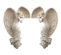 Veesper 2PCS Angel Wing Wall Decor 6.3x4.3x1.8'' Resin Flying Angel Door Frame Decor Easy Install Angel Decor for Indoor Outdoor Door & Wall Decoration