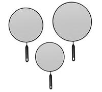 Veesper 3 Pcs Anti-Splash Cover, Stainless Steel Kitchen Splash Guard with Handle Kitchen Wall Protection for Frying Pan 19 cm 25 cm 29 cm