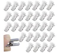 Veesper 30Pcs Alligator Clips, Mini Metal Flat Mouth Clamps for Eyeglass Holders, Sweater Cardigan, Jewelry Lanyards, Silver Clips for DIY Projects and Crafts